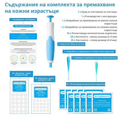 TagClean™ комплект за кожа – Премахнете кожните израстъци бързо и лесно.